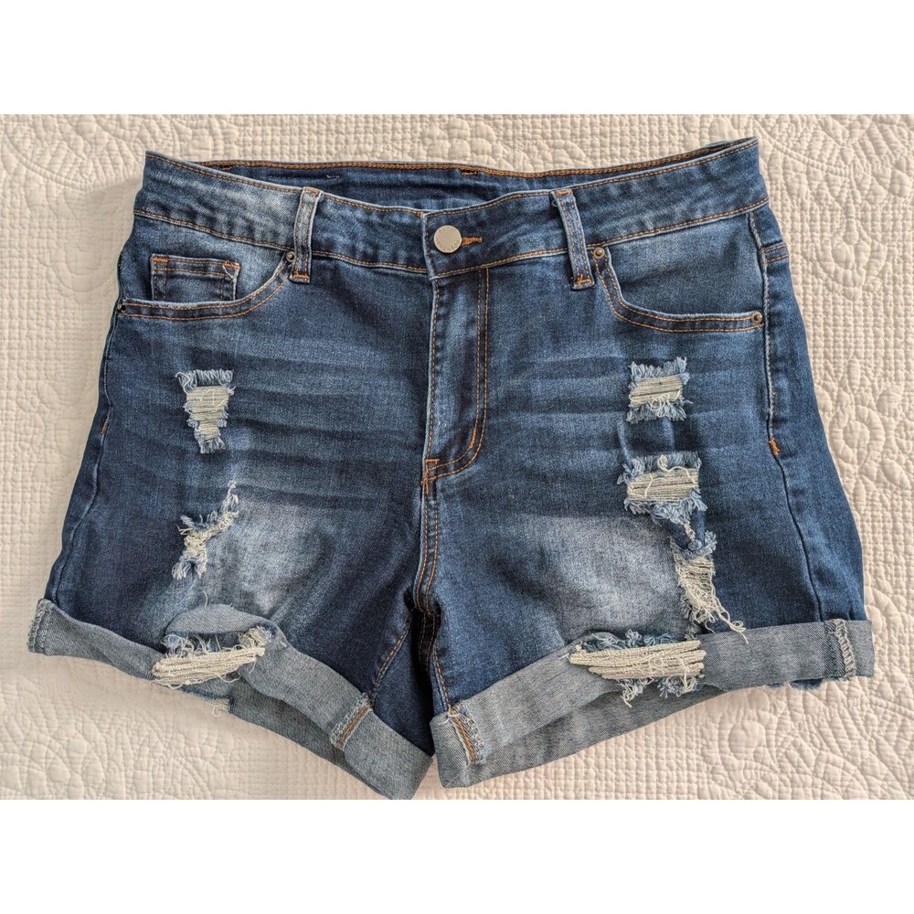 Roswear Denim Shorts Distressed Dark Wash Large